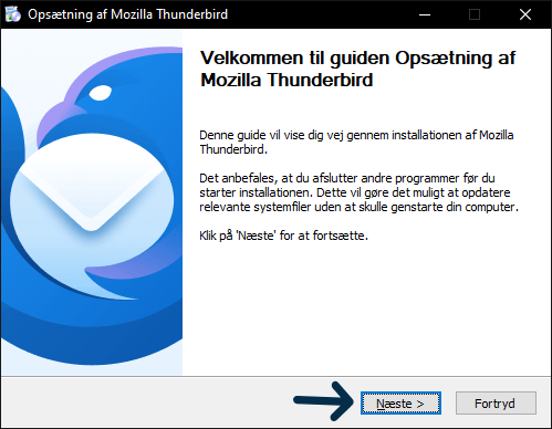 Installation og opsætning af Mozilla Thunderbird